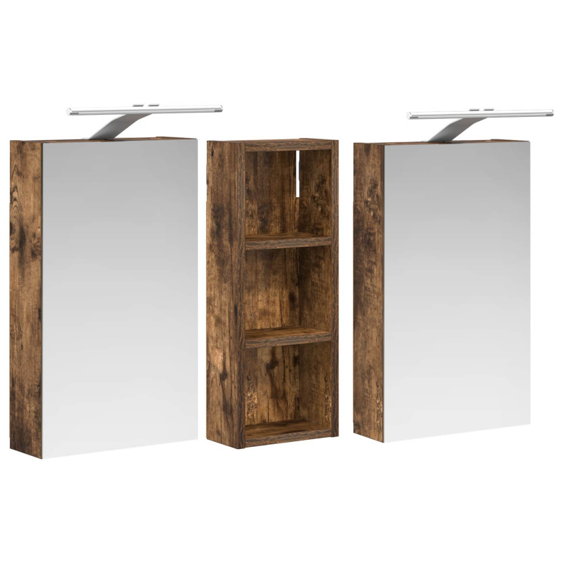 Zestaw Szafek Łazienkowych z półką 3 pcs 80 x 10,5 x 50 cm