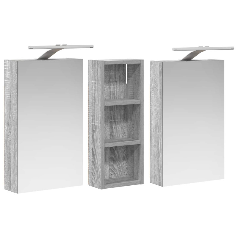 Zestaw Szafek Łazienkowych z półką 3 pcs 80 x 10,5 x 50 cm