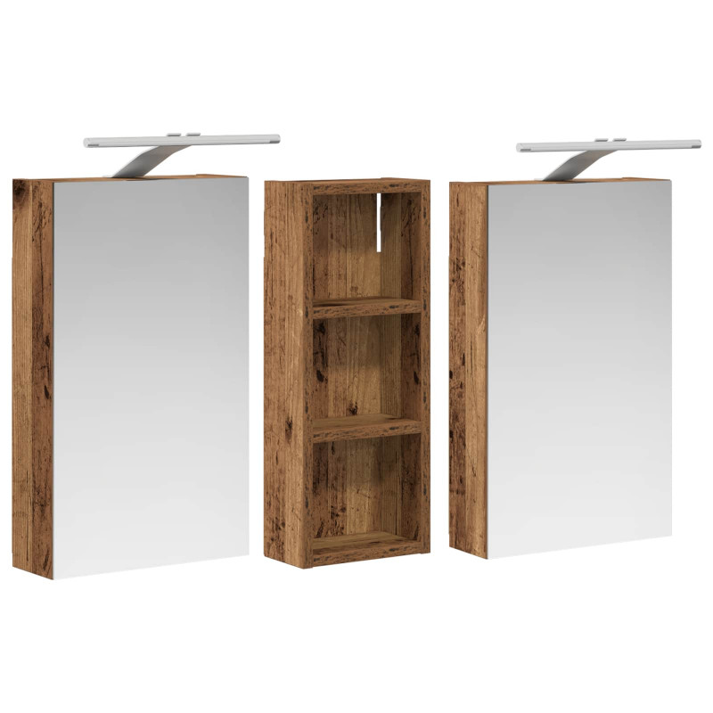 Zestaw Szafek Łazienkowych z półką 3 pcs 80 x 10,5 x 50 cm