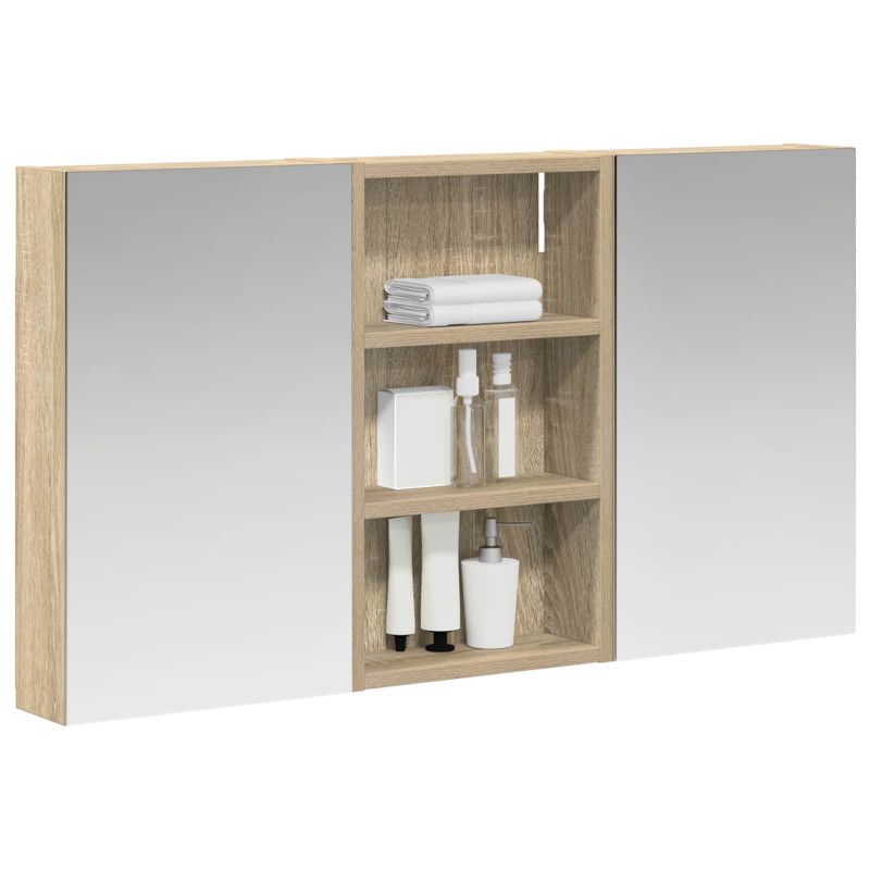 Zestaw Szafek Łazienkowych z półką 3 pcs 90 x 10,5 x 50 cm