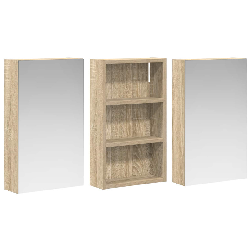 Zestaw Szafek Łazienkowych z półką 3 pcs 90 x 10,5 x 50 cm