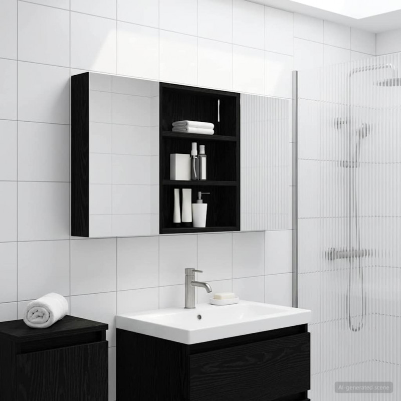 Zestaw Szafek Łazienkowych z półką 3 pcs 100 x 10,5 x 50 cm