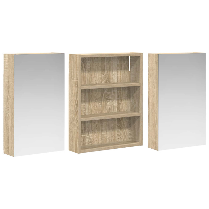 Zestaw Szafek Łazienkowych z półką 3 pcs 100 x 10,5 x 50 cm
