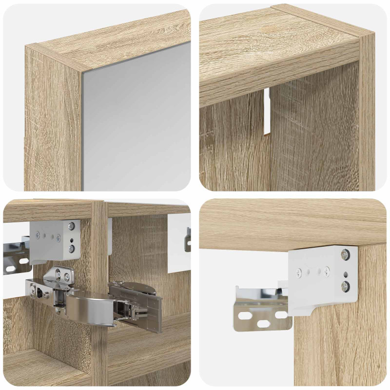 Zestaw Szafek Łazienkowych z półką 3 pcs 100 x 10,5 x 50 cm