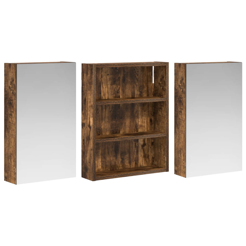 Zestaw Szafek Łazienkowych z półką 3 pcs 100 x 10,5 x 50 cm