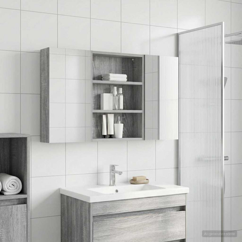 Zestaw Szafek Łazienkowych z półką 3 pcs 100 x 10,5 x 50 cm
