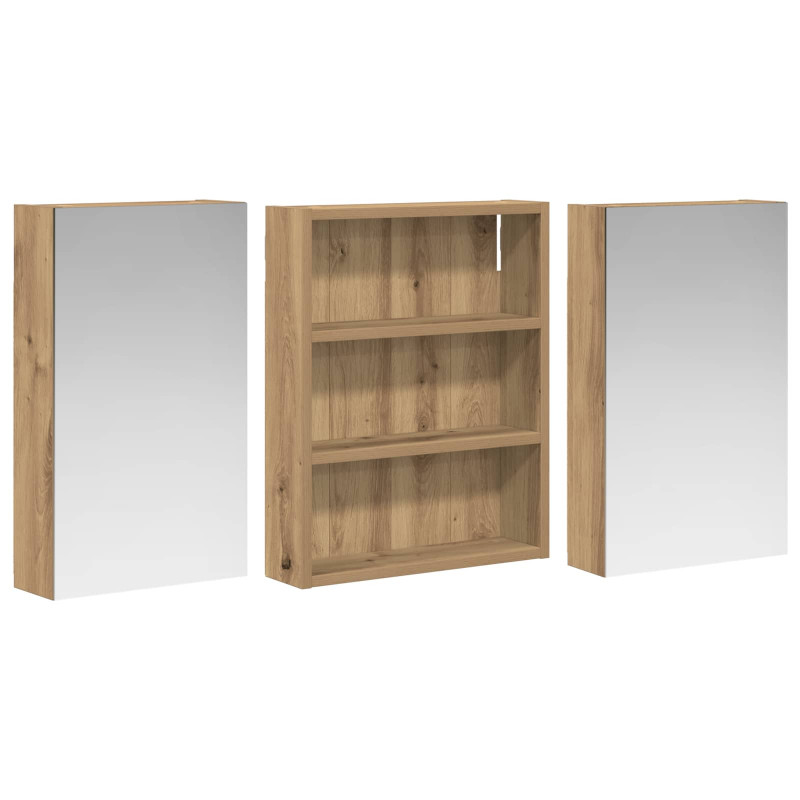 Zestaw Szafek Łazienkowych z półką 3 pcs 100 x 10,5 x 50 cm