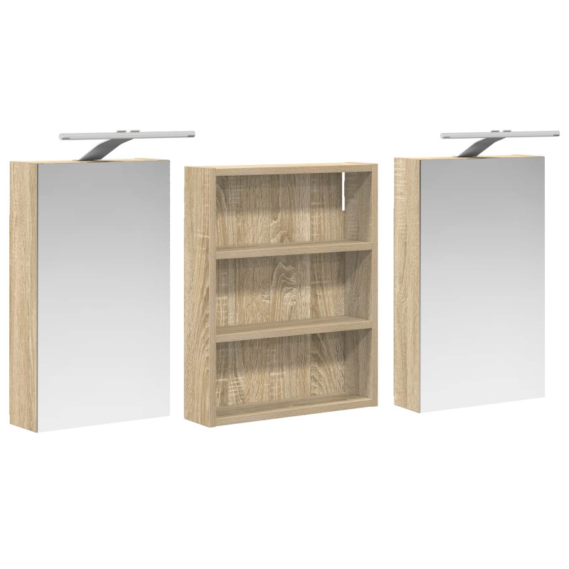 Zestaw Szafek Łazienkowych z półką 3 pcs 100 x 10,5 x 50 cm