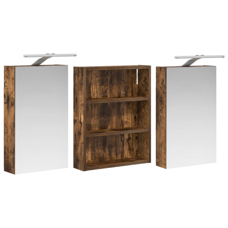 Zestaw Szafek Łazienkowych z półką 3 pcs 100 x 10,5 x 50 cm