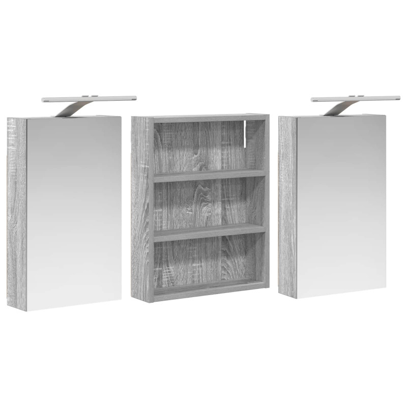 Zestaw Szafek Łazienkowych z półką 3 pcs 100 x 10,5 x 50 cm