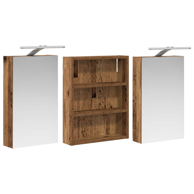 Zestaw Szafek Łazienkowych z półką 3 pcs 100 x 10,5 x 50 cm