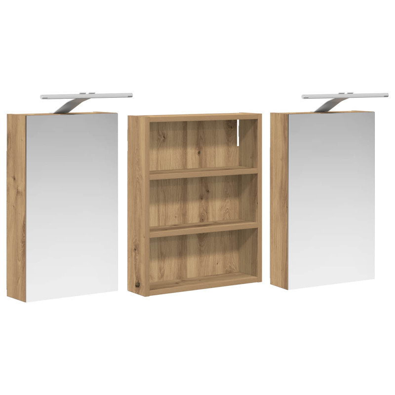 Zestaw Szafek Łazienkowych z półką 3 pcs 100 x 10,5 x 50 cm