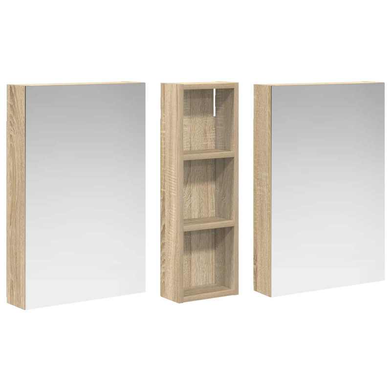 Zestaw Szafek Łazienkowych z półką 3 pcs 100 x 10,5 x 60,5 cm