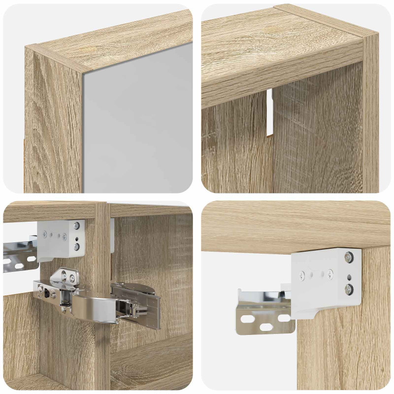 Zestaw Szafek Łazienkowych z półką 3 pcs 100 x 10,5 x 60,5 cm