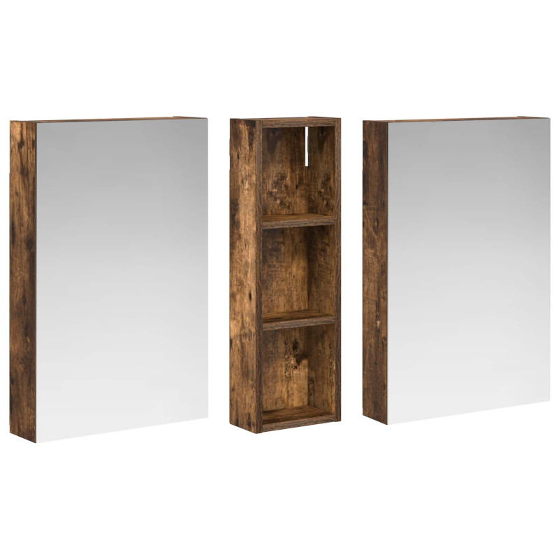 Zestaw Szafek Łazienkowych z półką 3 pcs 100 x 10,5 x 60,5 cm