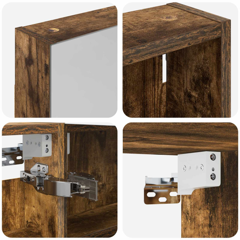Zestaw Szafek Łazienkowych z półką 3 pcs 100 x 10,5 x 60,5 cm