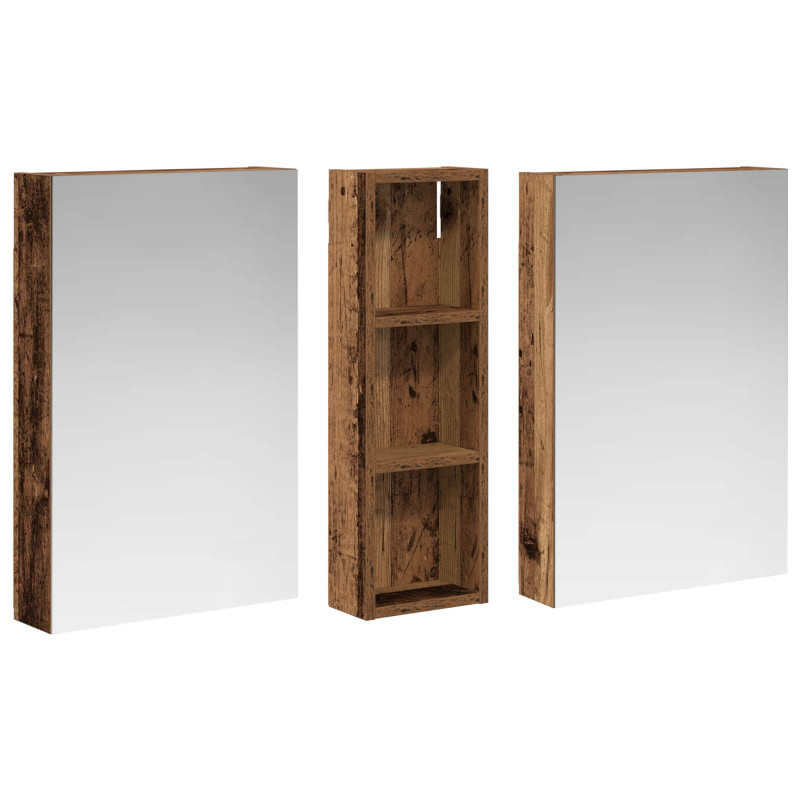 Zestaw Szafek Łazienkowych z półką 3 pcs 100 x 10,5 x 60,5 cm