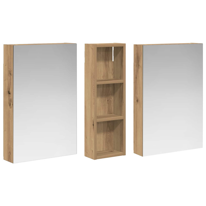Zestaw Szafek Łazienkowych z półką 3 pcs 100 x 10,5 x 60,5 cm