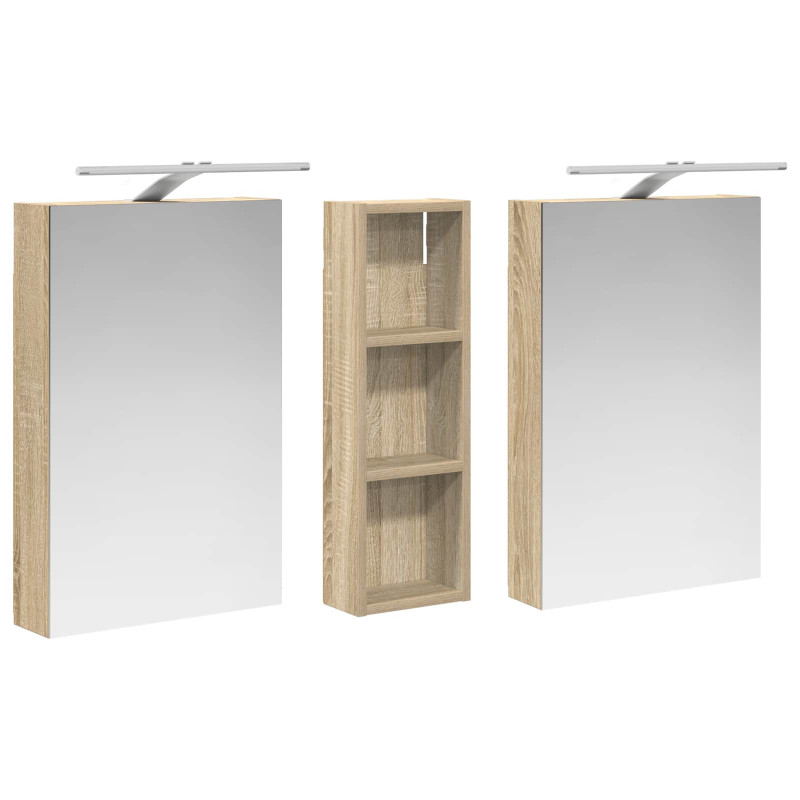Zestaw Szafek Łazienkowych z półką 3 pcs 100 x 10,5 x 60,5 cm