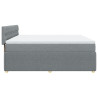 Łóżko kontynentalne z materacem, jasnoszare, tkanina 200x200 cm