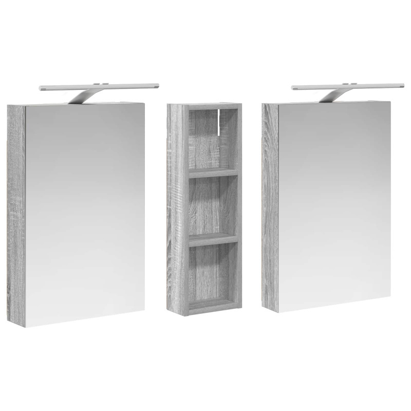 Zestaw Szafek Łazienkowych z półką 3 pcs 100 x 10,5 x 60,5 cm