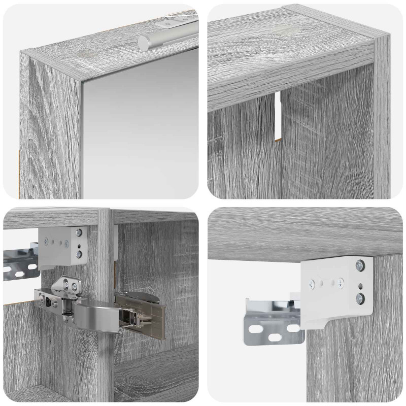Zestaw Szafek Łazienkowych z półką 3 pcs 100 x 10,5 x 60,5 cm