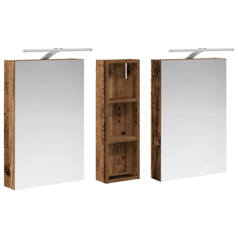 Zestaw Szafek Łazienkowych z półką 3 pcs 100 x 10,5 x 60,5 cm