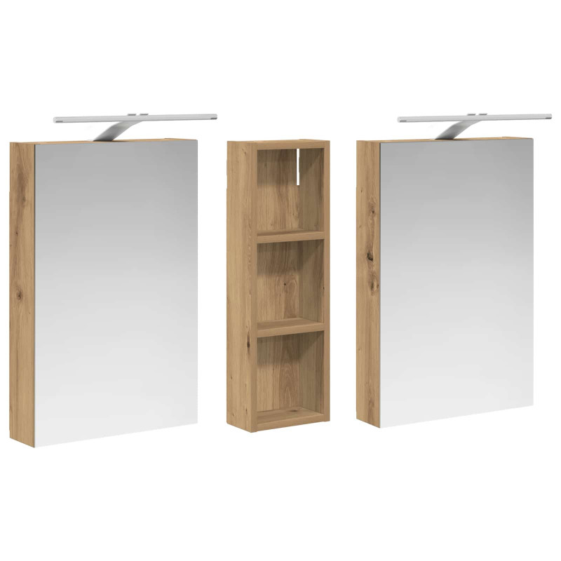 Zestaw Szafek Łazienkowych z półką 3 pcs 100 x 10,5 x 60,5 cm
