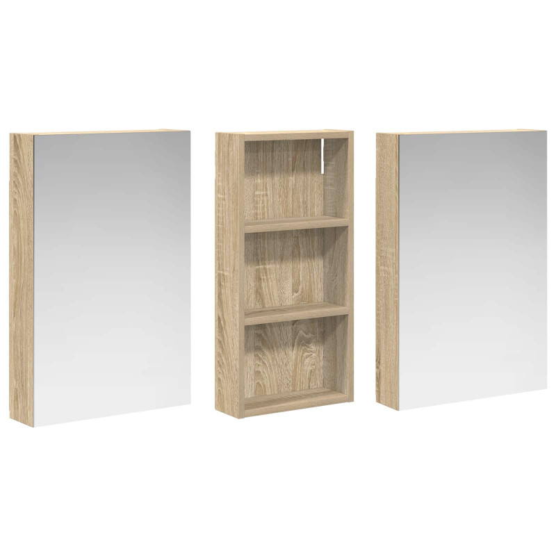Zestaw Szafek Łazienkowych z półką 3 pcs 110 x 10,5 x 60,5 cm