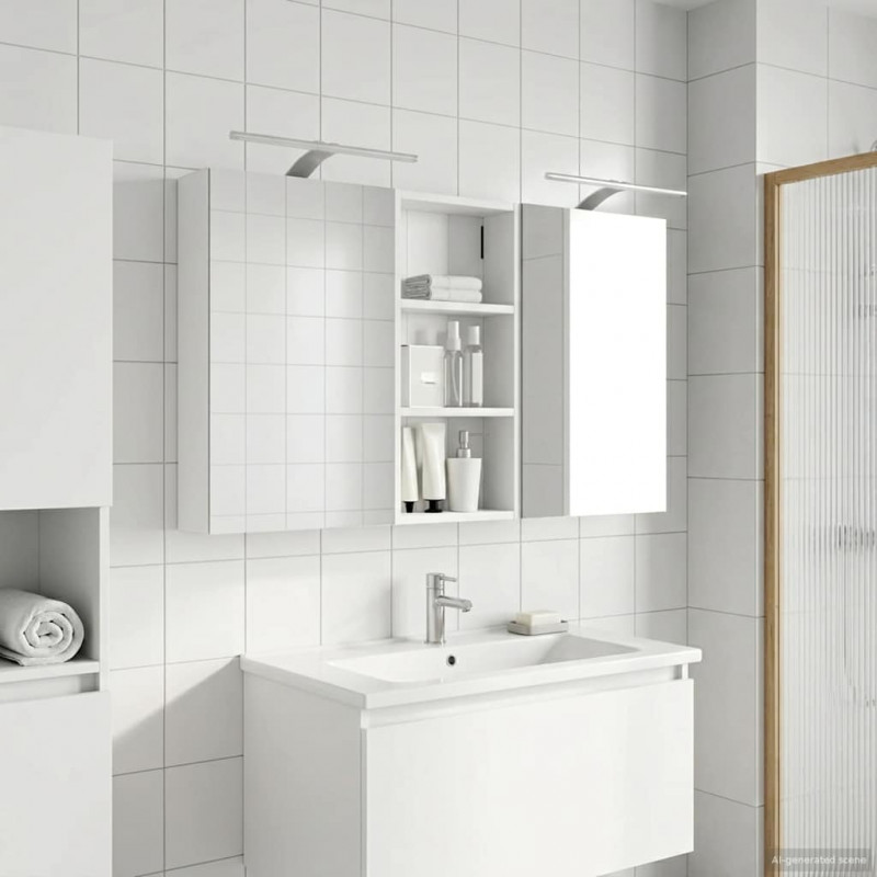 Zestaw Szafek Łazienkowych z półką 3 pcs 110 x 10,5 x 60,5 cm