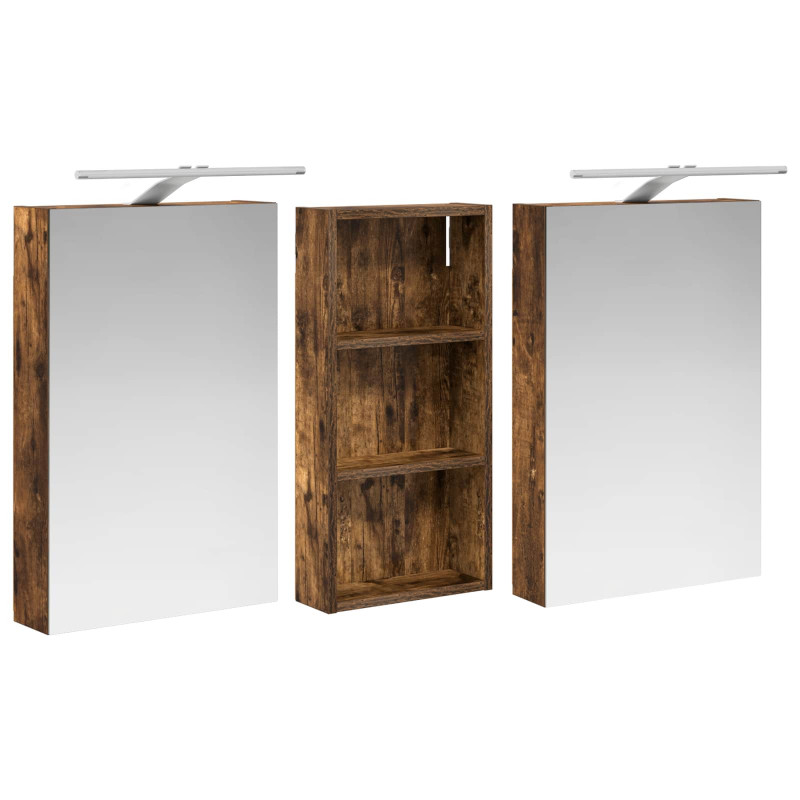 Zestaw Szafek Łazienkowych z półką 3 pcs 110 x 10,5 x 60,5 cm