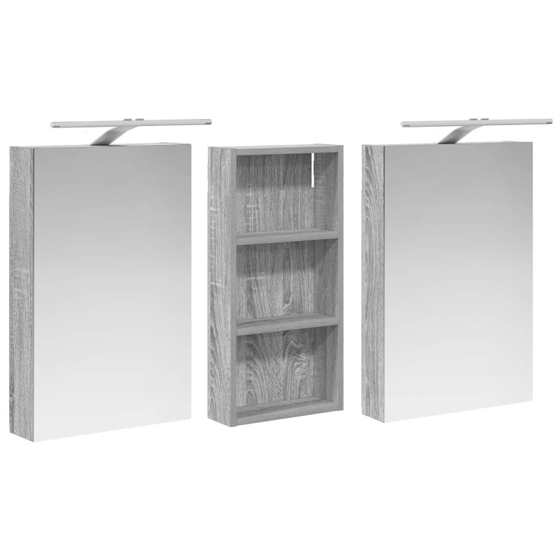 Zestaw Szafek Łazienkowych z półką 3 pcs 110 x 10,5 x 60,5 cm