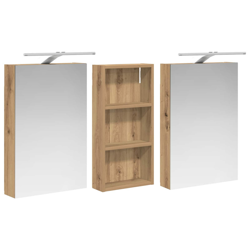 Zestaw Szafek Łazienkowych z półką 3 pcs 110 x 10,5 x 60,5 cm