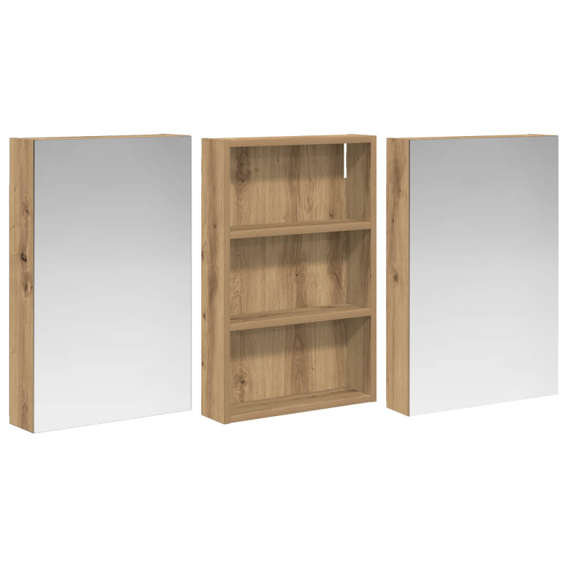 Zestaw Szafek Łazienkowych z półką 3 pcs 120 x 10,5 x 60,5 cm