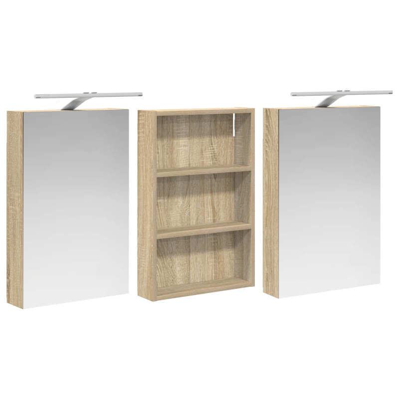 Zestaw Szafek Łazienkowych z półką 3 pcs 120 x 10,5 x 60,5 cm