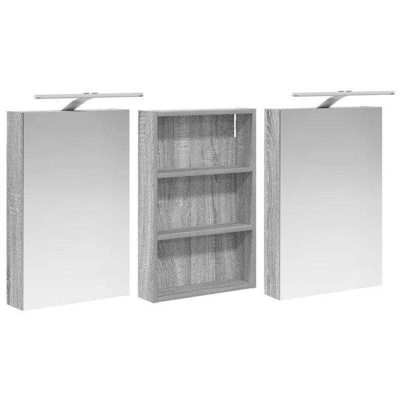 Zestaw Szafek Łazienkowych z półką 3 pcs 120 x 10,5 x 60,5 cm