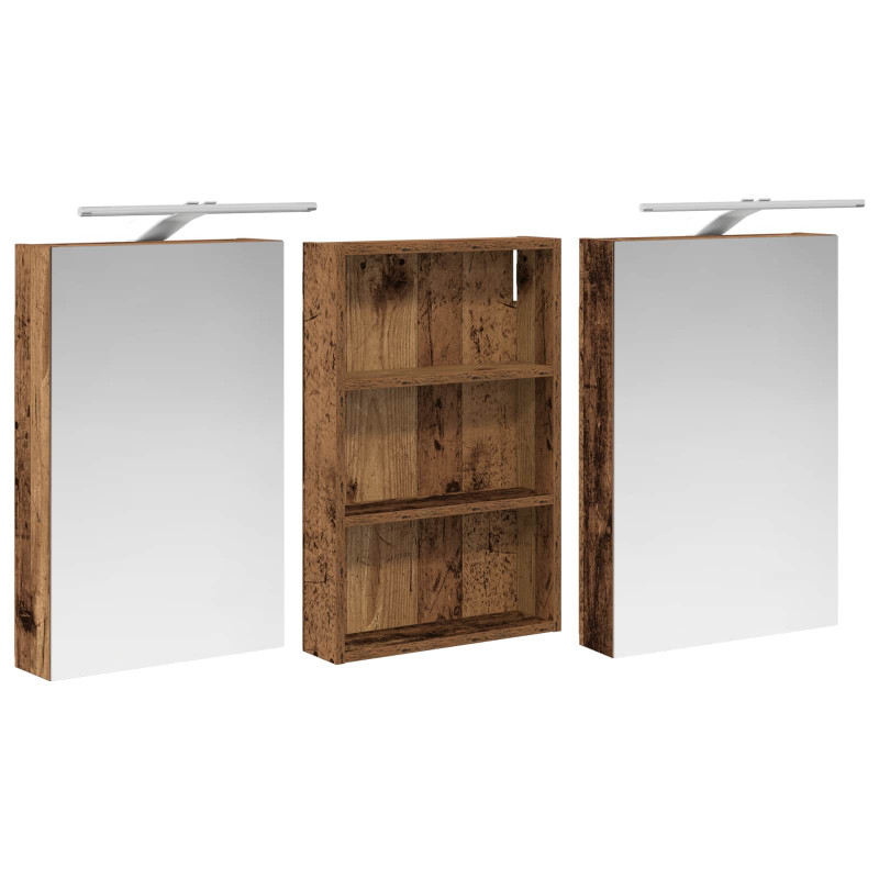 Zestaw Szafek Łazienkowych z półką 3 pcs 120 x 10,5 x 60,5 cm