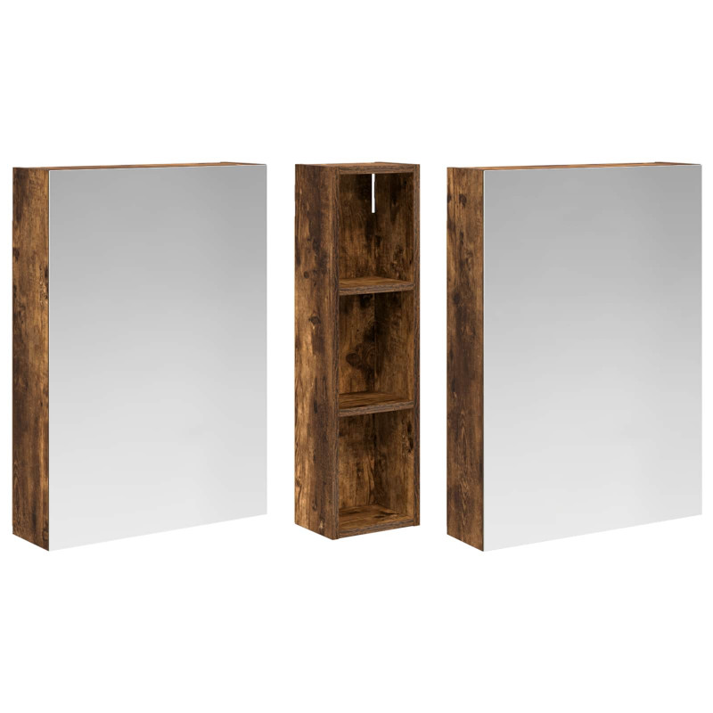 Zestaw Szafek Łazienkowych z półką 3 pcs 120 x 14,5 x 70 cm