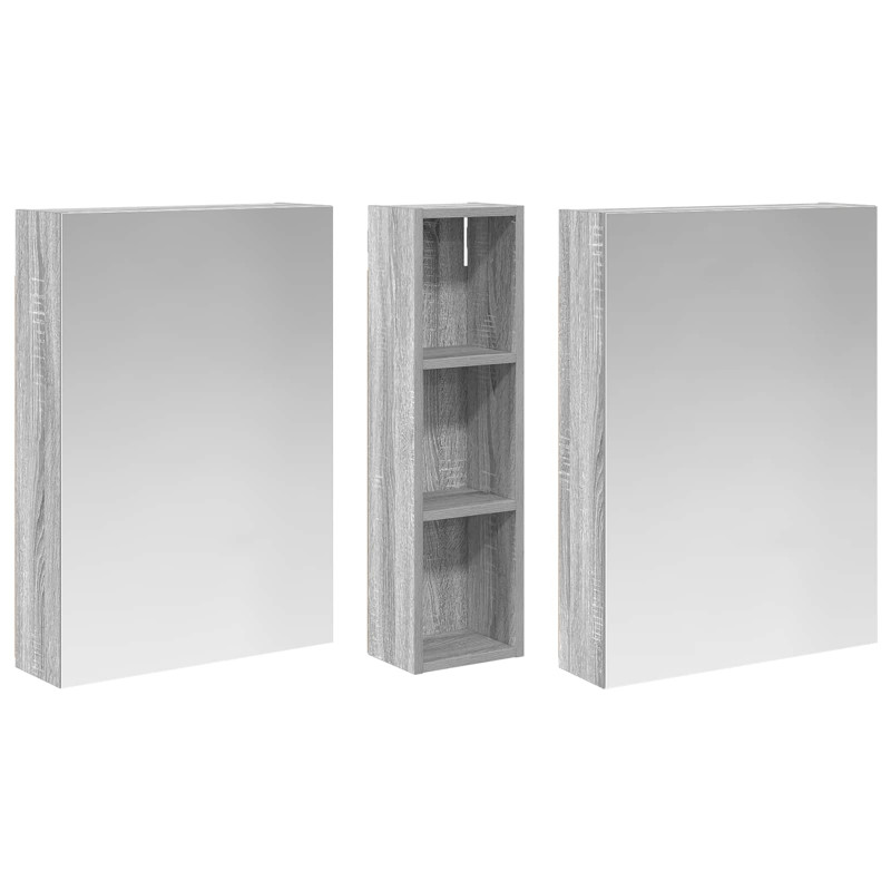 Zestaw Szafek Łazienkowych z półką 3 pcs 120 x 14,5 x 70 cm