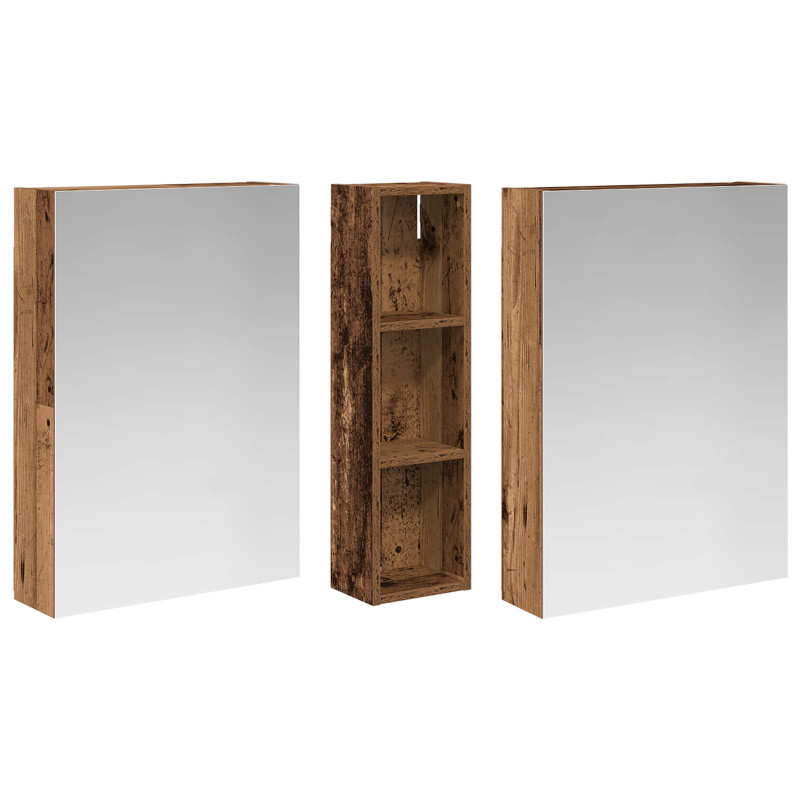 Zestaw Szafek Łazienkowych z półką 3 pcs 120 x 14,5 x 70 cm