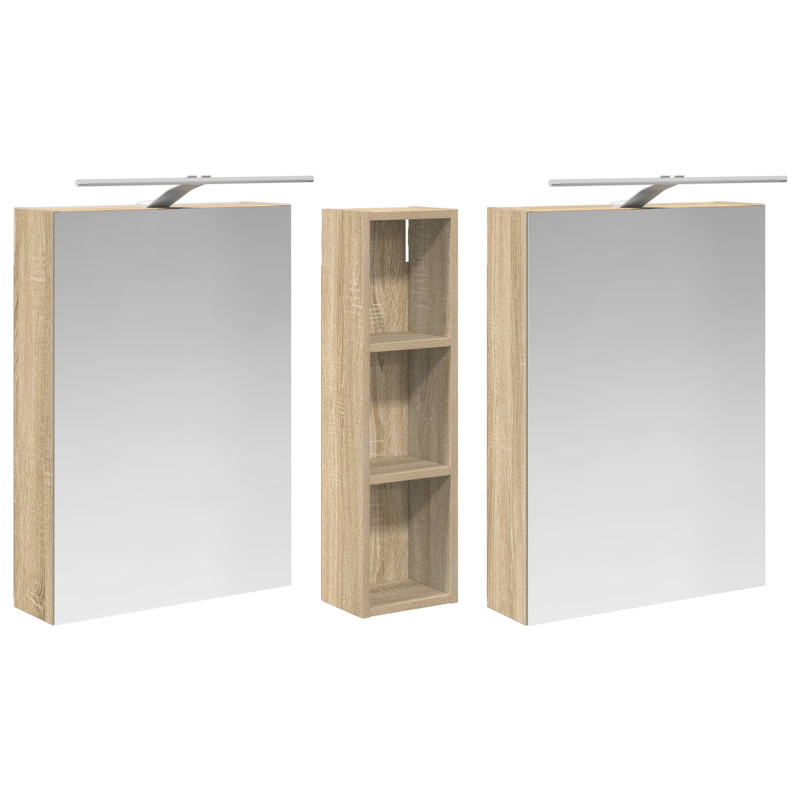 Zestaw Szafek Łazienkowych z półką 3 pcs 120 x 14,5 x 70 cm