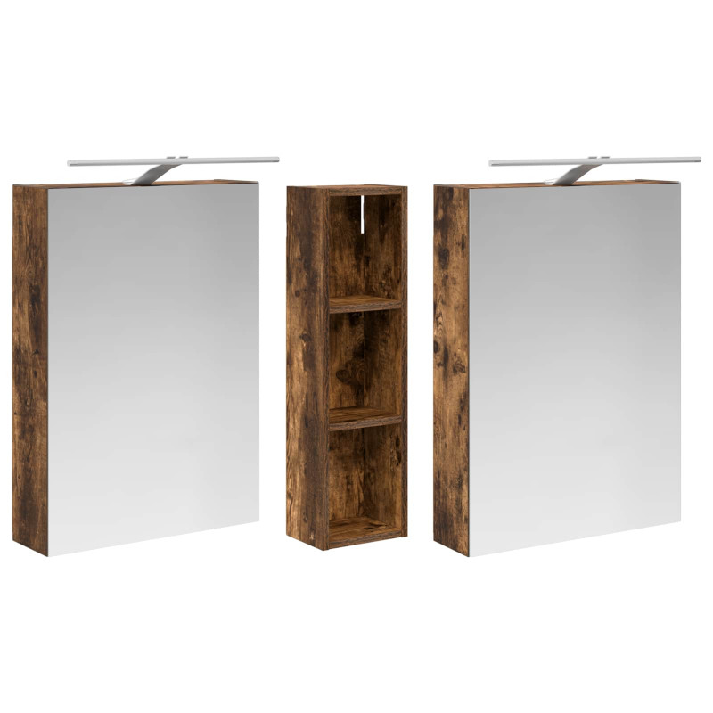 Zestaw Szafek Łazienkowych z półką 3 pcs 120 x 14,5 x 70 cm