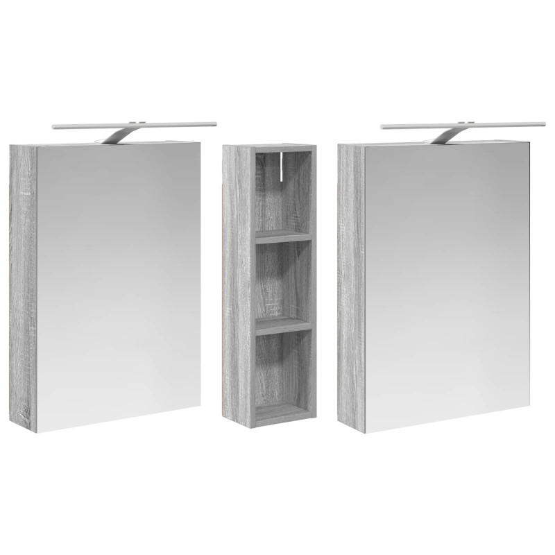 Zestaw Szafek Łazienkowych z półką 3 pcs 120 x 14,5 x 70 cm