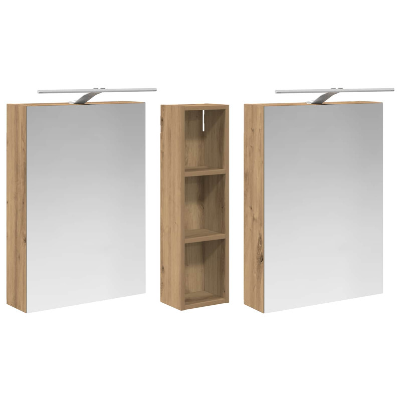 Zestaw Szafek Łazienkowych z półką 3 pcs 120 x 14,5 x 70 cm