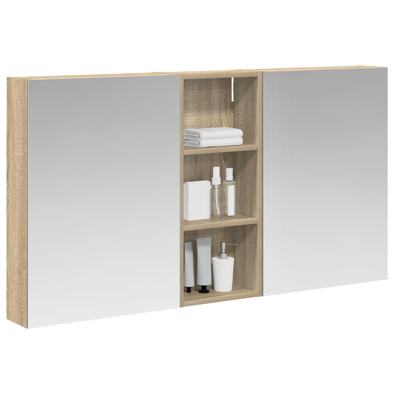 Zestaw Szafek Łazienkowych z półką 3 pcs 130 x 14,5 x 70 cm