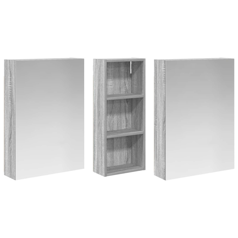 Zestaw Szafek Łazienkowych z półką 3 pcs 130 x 14,5 x 70 cm
