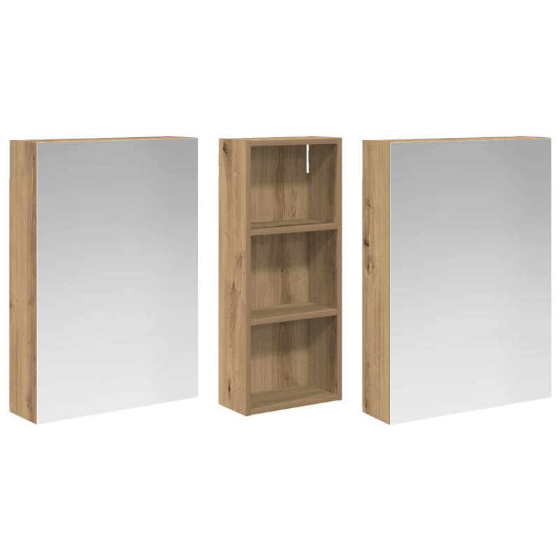 Zestaw Szafek Łazienkowych z półką 3 pcs 130 x 14,5 x 70 cm