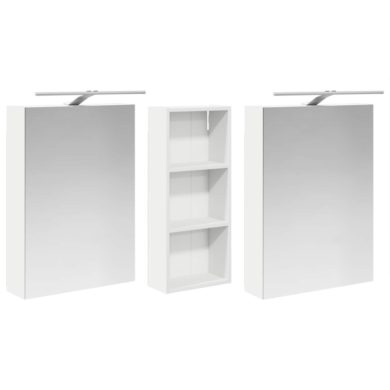 Zestaw Szafek Łazienkowych z półką 3 pcs 130 x 14,5 x 70 cm