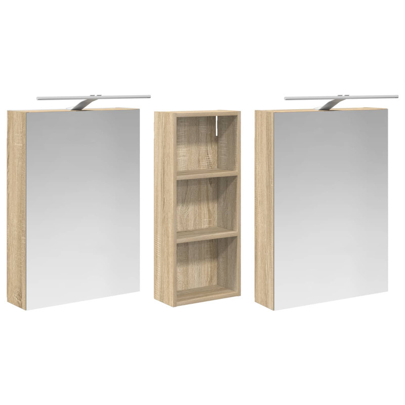 Zestaw Szafek Łazienkowych z półką 3 pcs 130 x 14,5 x 70 cm