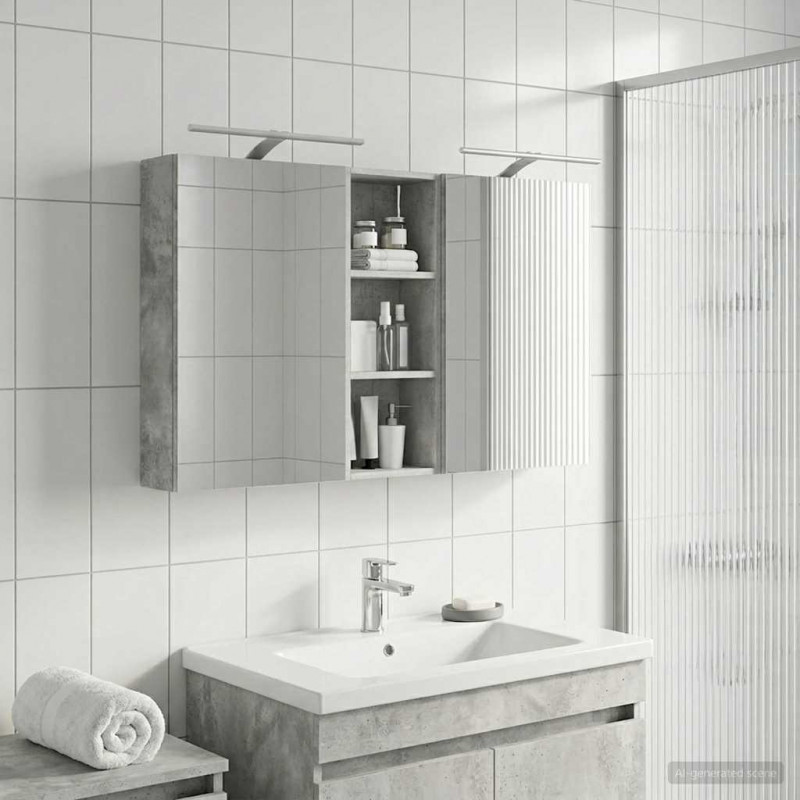 Zestaw Szafek Łazienkowych z półką 3 pcs 130 x 14,5 x 70 cm